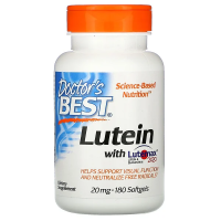 Doctor's Best, Lutein with Lutemax 2020, 20 mg, 180 Softgels - Front Doctor's Best, Lutein with Lutemax 2020, 20 mg, 180 Softgels - Front
